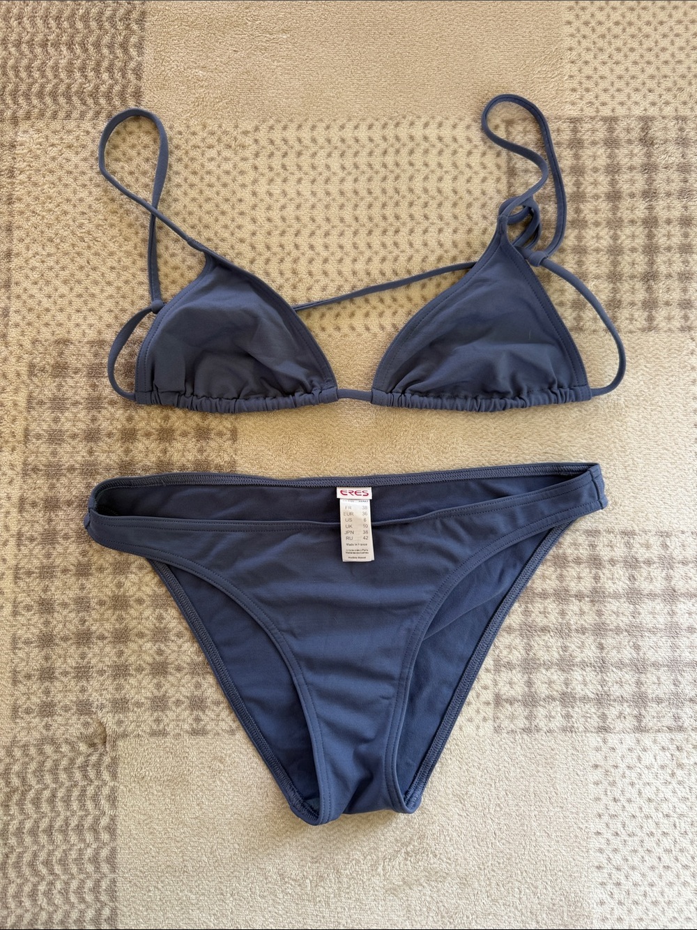 Eres made in France Triangle Bikini Set - Navy Blue Women's Swim USsize 6